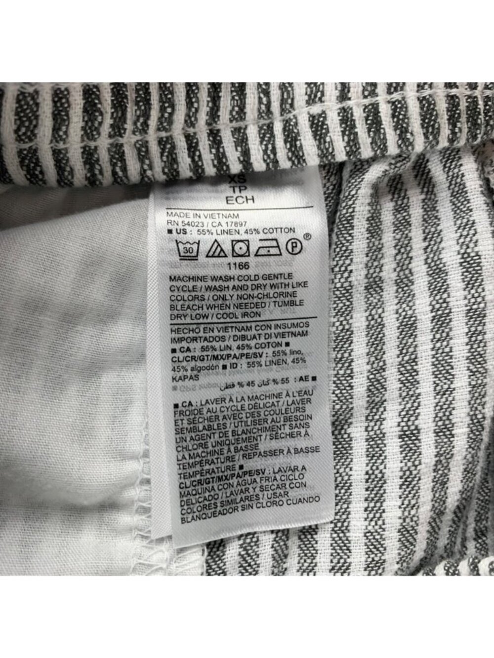 Old Navy Black White Striped High Rise Linen Blend Pull On Shorts XS - Picture 4 of 5